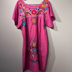 Dress Mexican Hand Embroidered